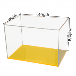 Custom Size Acrylic Display Box with Fluorescent Yellow Base